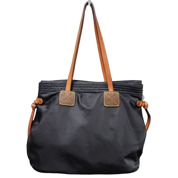 DOONEY & Bourke Black Nylon Victoria Tote Bag Leather Accents - Picture 6 of 16